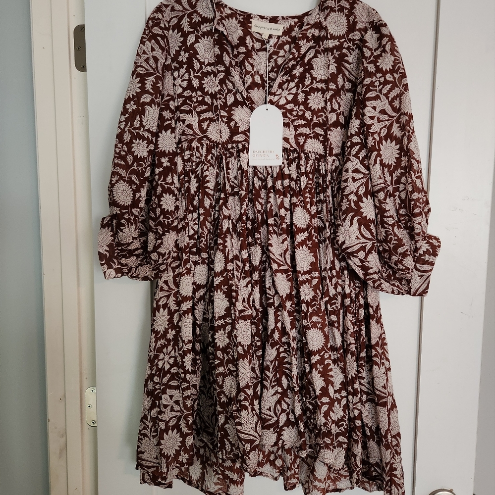 Daughters Of India Mini Dress Color Wine